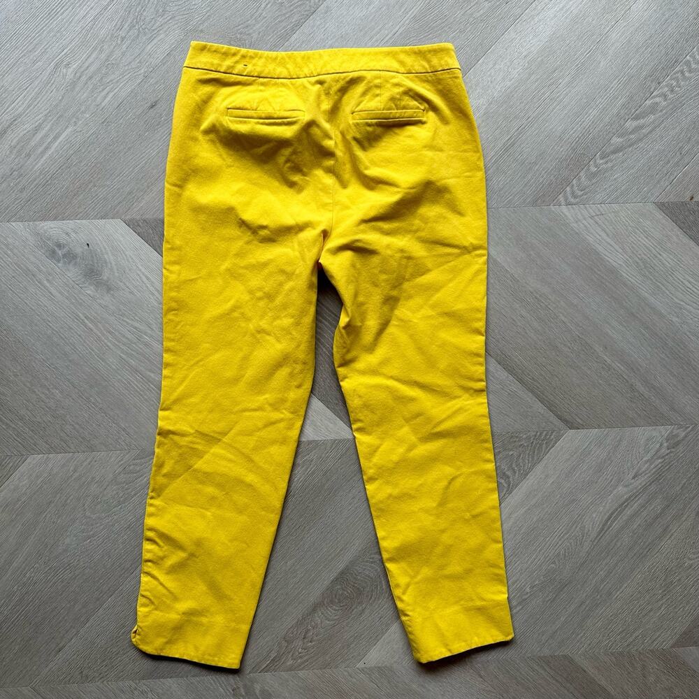 Talbots Chatham Ankle Pants Yellow Cropped 4P 4 Petite Daisy Flat Front - Picture 3 of 10